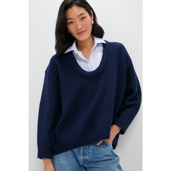 Pomander Place Sweaters - Pomander Place Tuckernuck Navy Removable Collar Dickey Sweater NWT